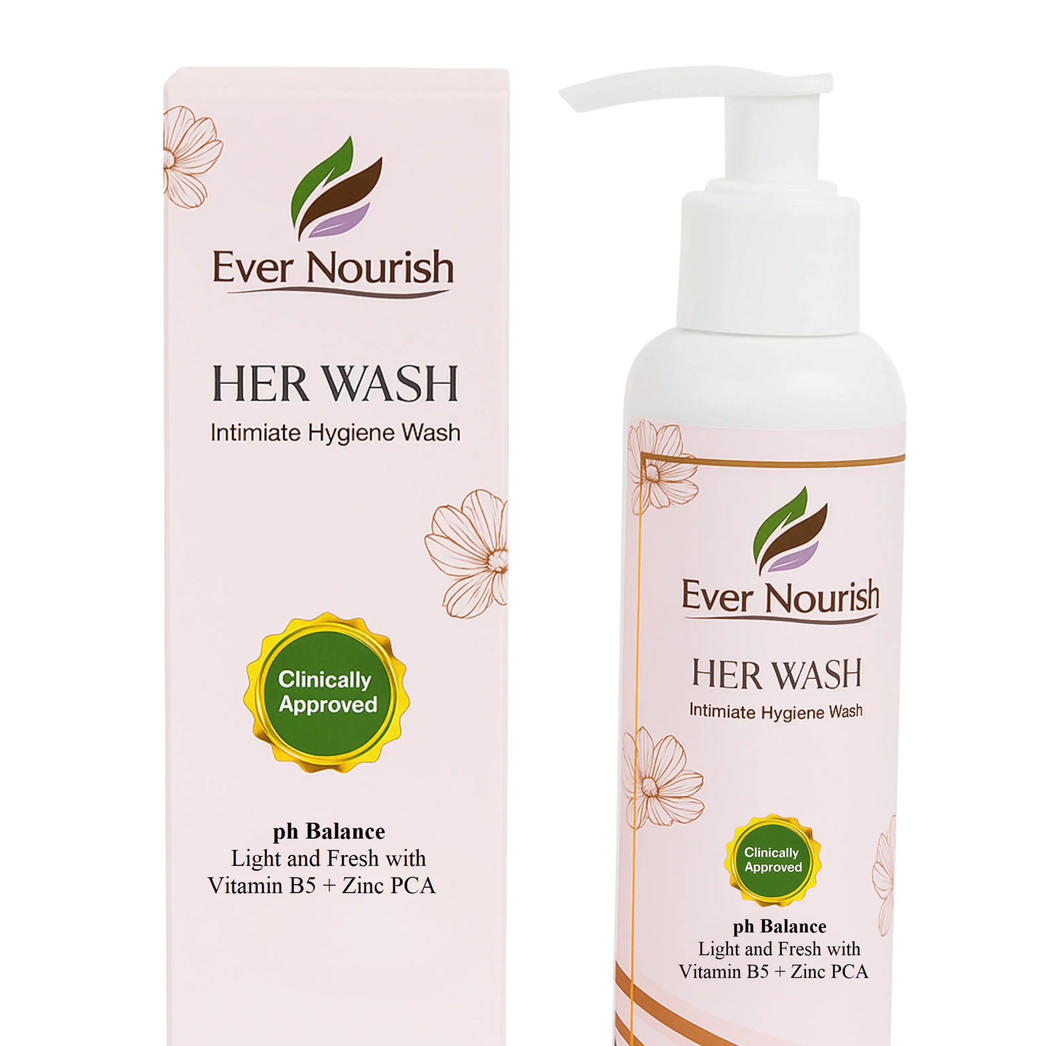 HER Intimate Wash by Ever Nourish – pH Balanced, Gentle Daily Cleanser for Women