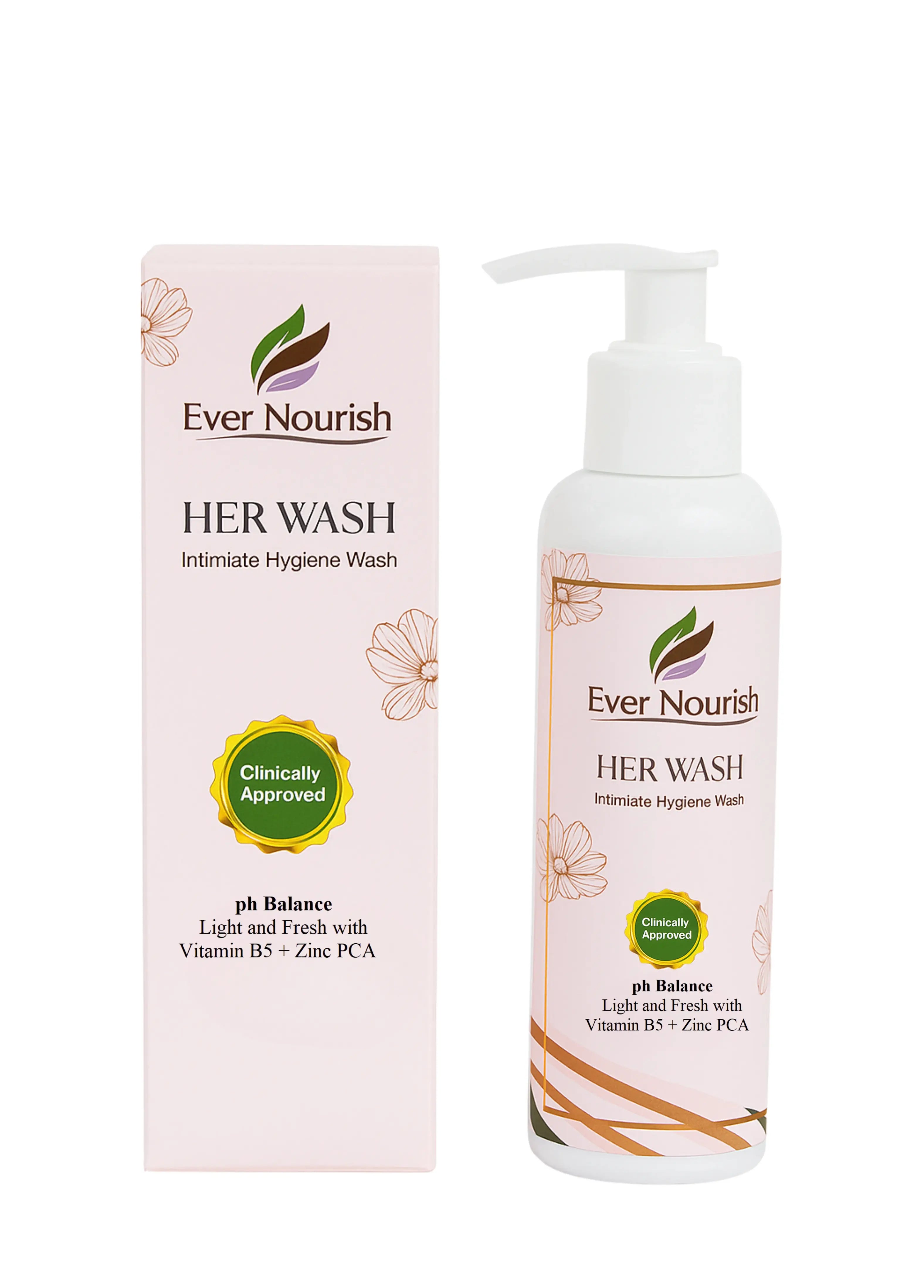 HER Intimate Wash by Ever Nourish – pH Balanced, Gentle Daily Cleanser for Women