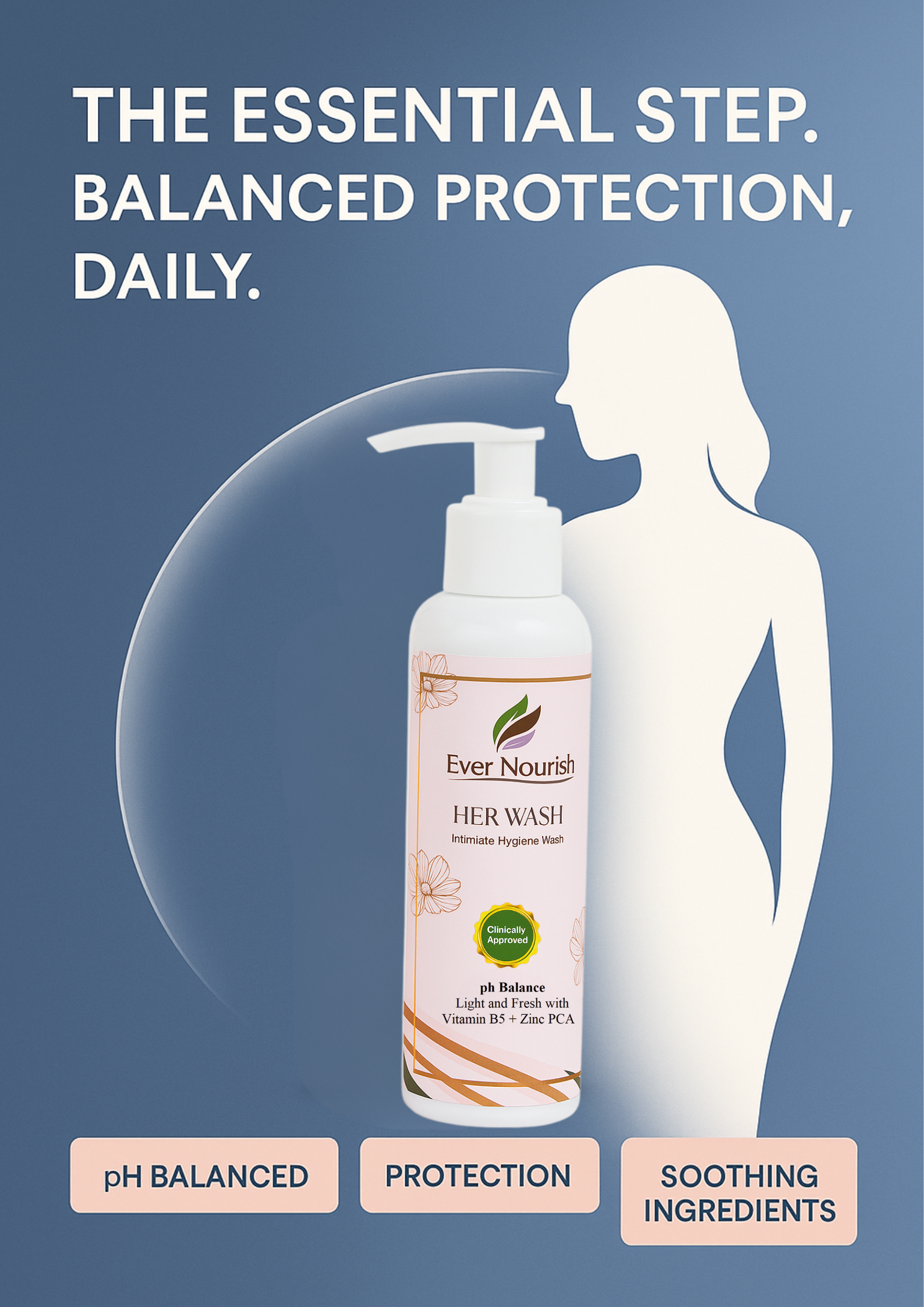 HER Intimate Wash by Ever Nourish – pH Balanced, Gentle Daily Cleanser for Women